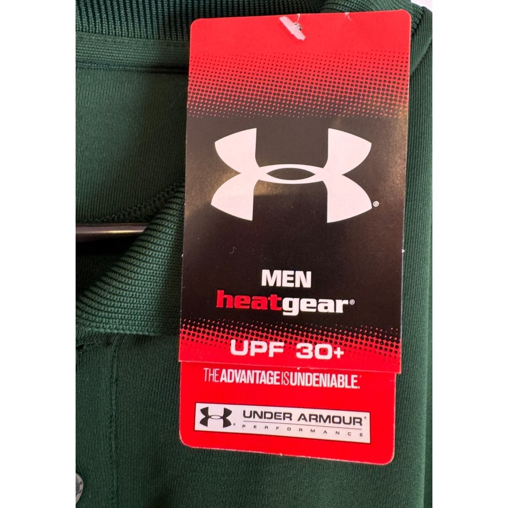 NEW Under Armour UA Heat Gear SPF 30 Dk Green Polo Shirt Logo Men's Size 3XL - Picture 7 of 9